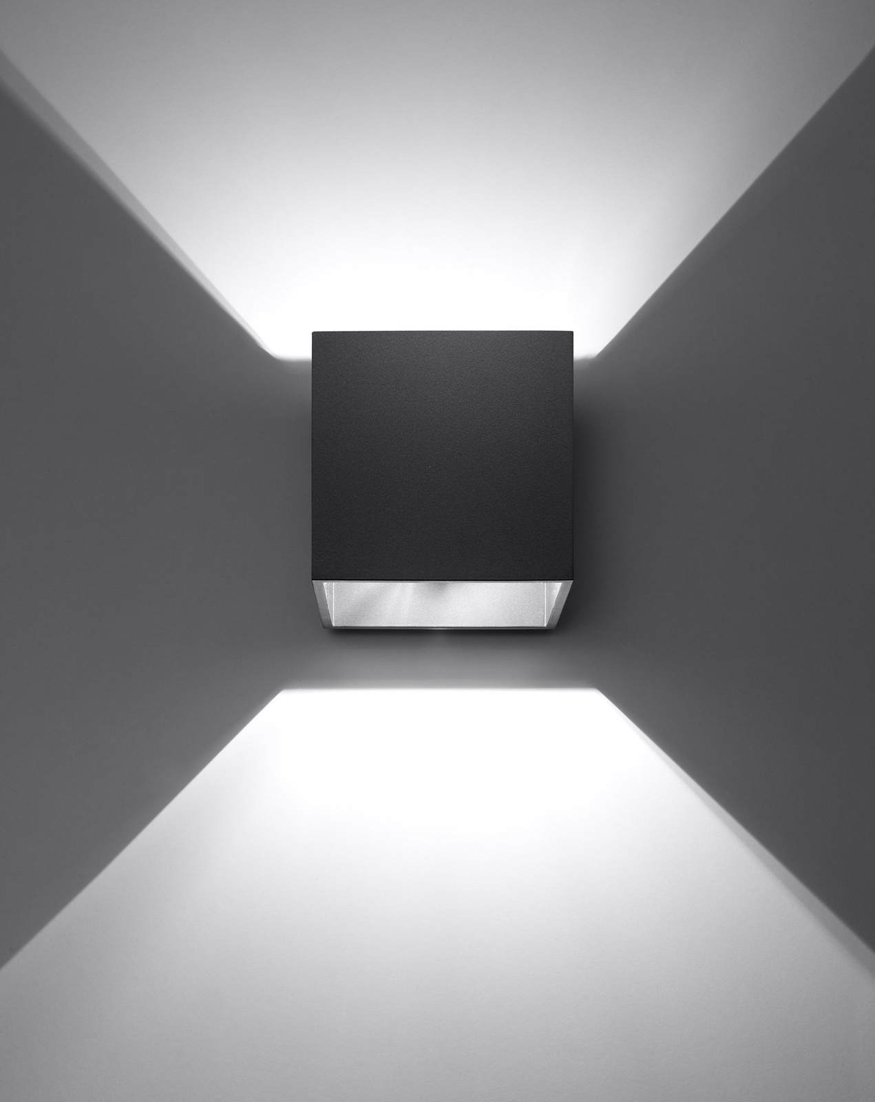 Kinkiet QUAD 1 czarny + 1x Żarówka LED G9 4000K Zimna 4,5W 530lm