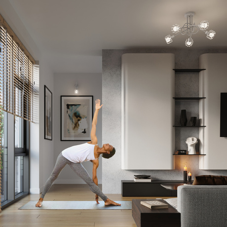 Plafon BELUCI 2 biały + 2x Żarówka LED E14 3000K Ciepła 7,5W 620lm