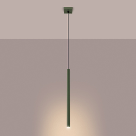 Lampa wisząca PASTELO 1 zielona oliwka + 1x Żarówka LED G9 3000K Ciepła 4,5W 450lm