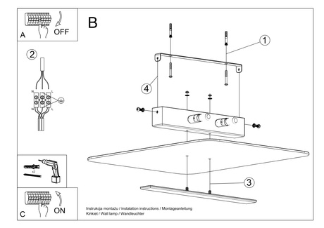 Plafon AZALIA + 4x Żarówka LED G9 4000K Zimna 4,5W 530lm