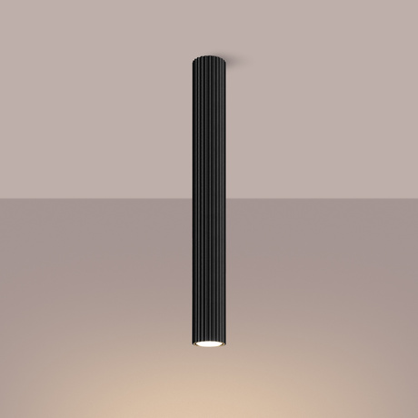 Plafon KARBON 60 czarny + 1x Żarówka LED GU-10 3000K Ciepła 7W 510lm