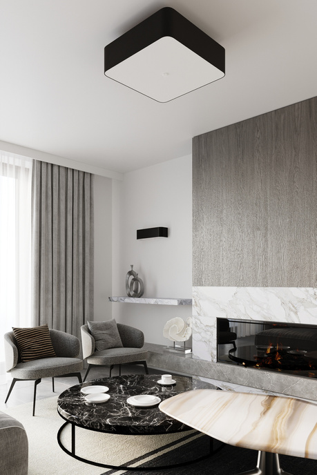 Plafon LOKKO 45 czarny + 5x Żarówka LED E27 4000K Zimna 7,5W 650lm