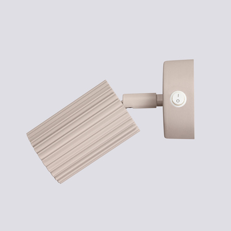 Kinkiet KARBON taupe z włącznikiem + 1X Żarówka LED GU-10 3000K Ciepła 7W 510lm