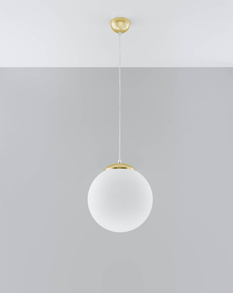 Lampa wisząca UGO 30 złota + 1x Żarówka LED E27 3000K Ciepła 7,5W 620lm