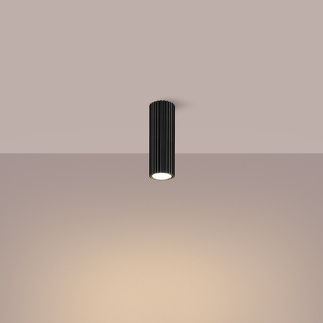 Plafon KARBON 20 czarny + 1x Żarówka LED GU-10 3000K Ciepła 7W 510lm