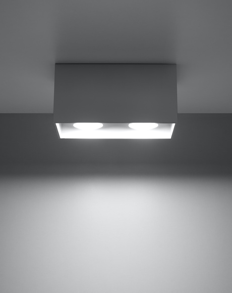 Plafon QUAD MAXI szary + 2x Żarówka LED GU-10 4000K Zimna 7W 630lm