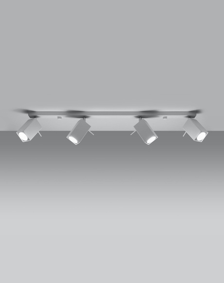 Plafon MERIDA 4L biały + 4x Żarówka LED GU-10 3000K Ciepła 7W 620lm