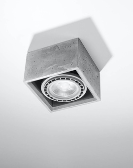 Plafon QUATRO 1 beton + 1x Żarówka LED GU10 AR111 4000K ZIMNA 12W 850lm