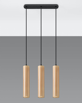 Lampa Wisząca LINO 3 naturalne  + 3x Żarówka LED GU-10 3000K Ciepła 7W 620lm