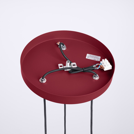 Lampa wisząca HALO 3P burgund + 3x Żarówka LED G9 3000K Ciepła 4,5W 450lm