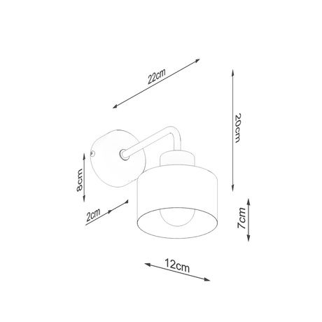 Kinkiet SAVAR 1 czarny + 1x Żarówka LED E27 3000K Ciepła 7,5W 620lm