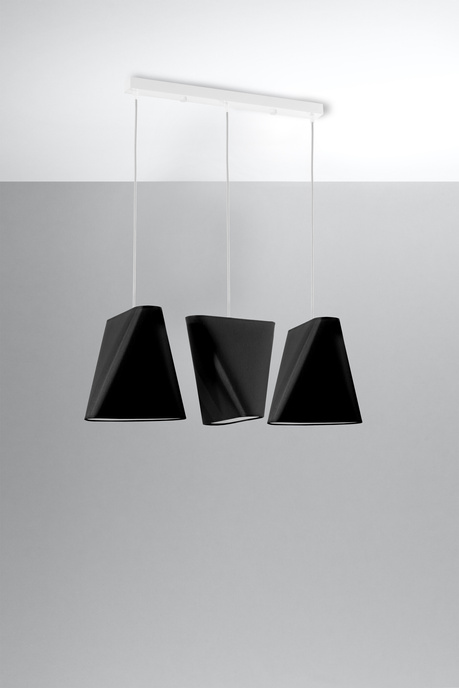 Żyrandol BLUM 3 czarny + 3x Żarówka LED E27 3000K Ciepła 7,5W 620lm