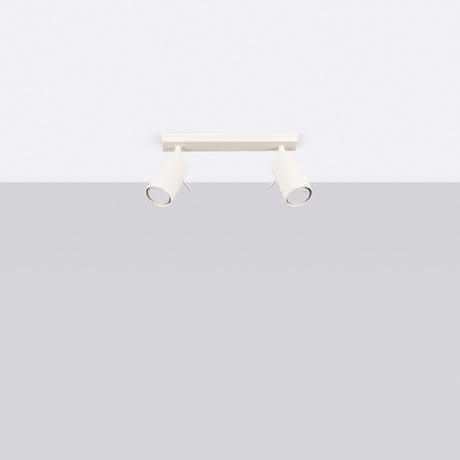 Plafon RING 2 beżowy + 2x Żarówka LED GU-10 4000K Zimna 7W 530lm