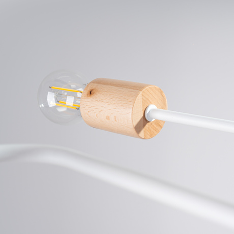 Żyrandol TIMBO 4 biały + 4x Żarówka LED E27 3000K Ciepła 7,5W 620lm