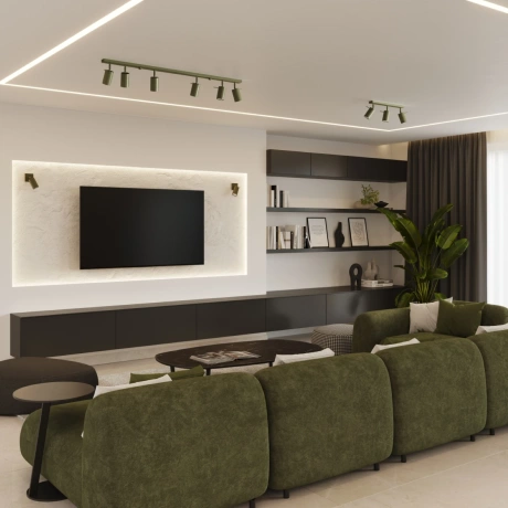 Plafon RING 6L zielony oliwkowy