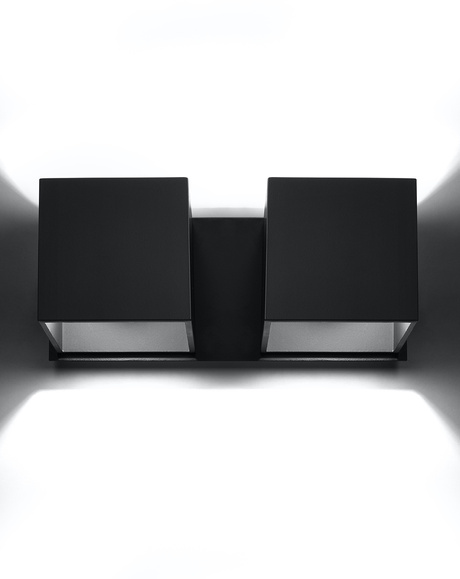 Kinkiet QUAD 2 czarny + 2x Żarówka LED G9 4000K Zimna 4,5W 530lm