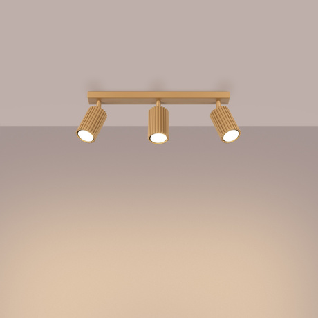 Plafon KARBON 3L złoty + 3x Żarówka LED GU-10 4000K Zimna 7W 530lm