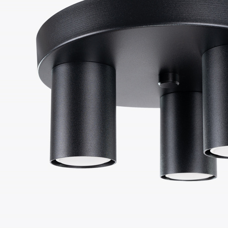 Plafon LAGOS 3P czarny + 3x Żarówka LED GU-10 3000K Ciepła 7W 510lm