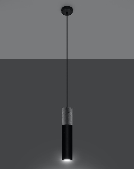 Lampa wisząca BORGIO 1 czarna + 1x Żarówka LED GU-10 4000K Zimna 7W 630lm