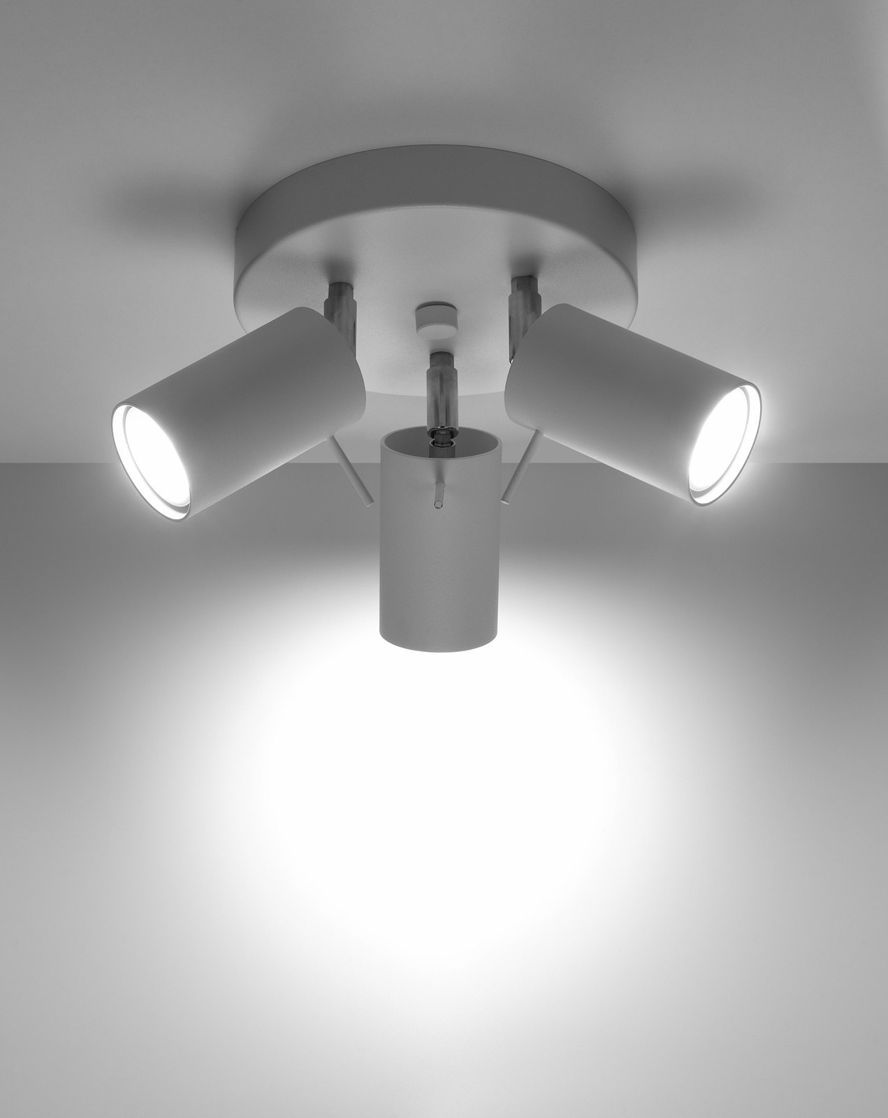 Plafon RING 3P biały + 3x Żarówka LED GU-10 4000K Zimna 7W 630lm