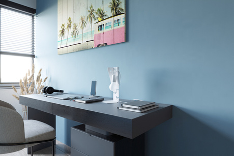 Lampa biurkowa ARBY biała + 1x Żarówka LED E27 3000K Ciepła 7,5W 620lm