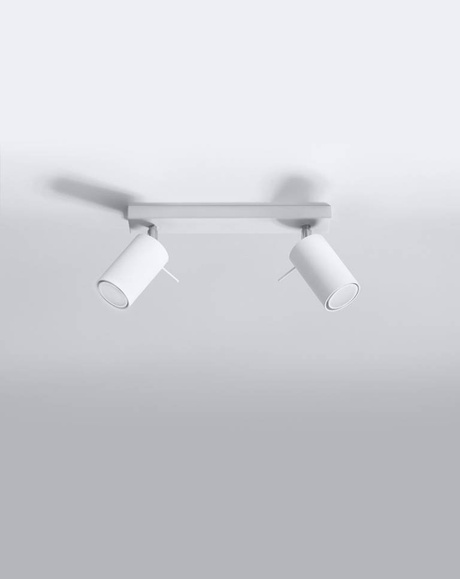 Plafon RING 2 biały + 2x Żarówka LED GU-10 4000K Zimna 7W 630lm