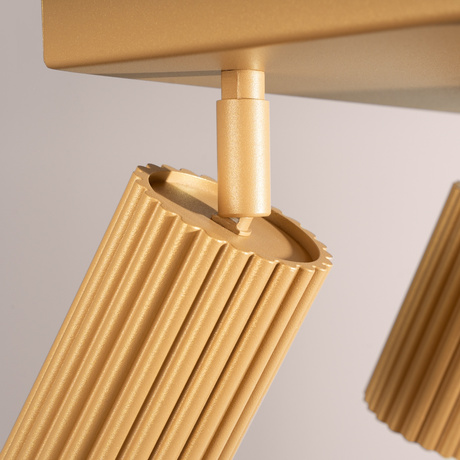 Plafon KARBON 4 złoty + 4x Żarówka LED GU-10 4000K Zimna 7W 530lm