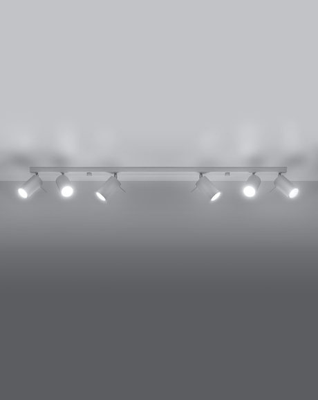 Plafon RING 6L biały + 6x Żarówka LED GU-10 3000K Ciepła 7W 620lm