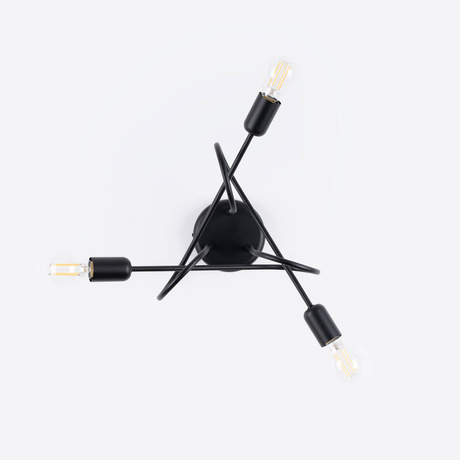 Żyrandol SUPEŁ 3 czarny = 3X Żarówka LED E27 3000K 7W 760lm