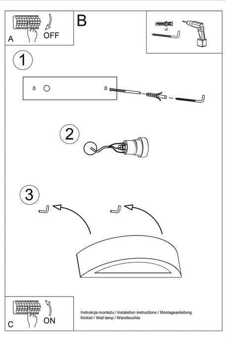 Kinkiet ceramiczny ATENA biały + 1x Żarówka LED E27 4000K Zimna 7,5W 650lm