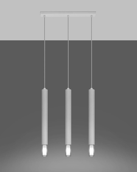 Lampa wisząca WEZYR 3 biała + 3x Żarówka LED G9 3000K Ciepła 4,5W 510lm