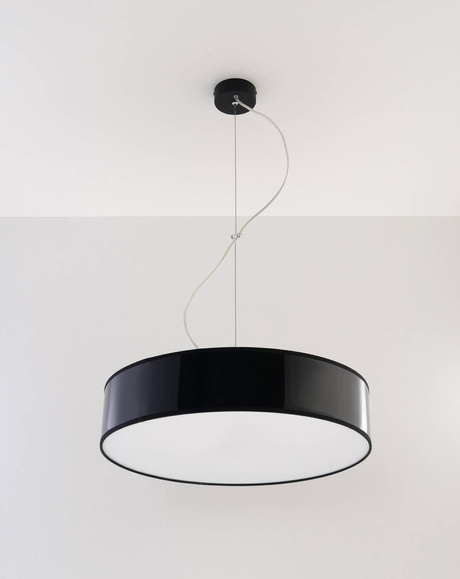 Lampa wisząca ARENA 45 CZARNA + 3x Żarówka LED E27 3000K Ciepła 7,5W 620lm