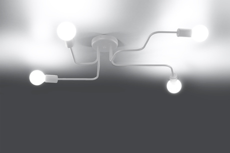 Żyrandol HECTOR 4 Biały + 4x Żarówka LED E27 3000K Ciepła 7,5W 620lm