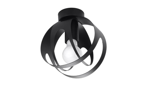 Plafon TULOS czarny + 1x Żarówka LED E27 4000K Zimna 7,5W 650lm