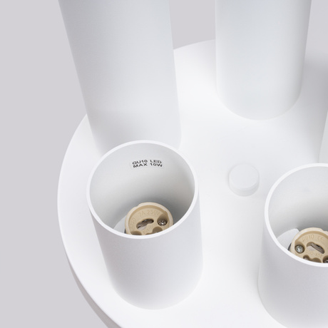 Plafon LAGOS 5P biały + 5x Żarówka LED GU-10 4000K Zimna 7W 530lm