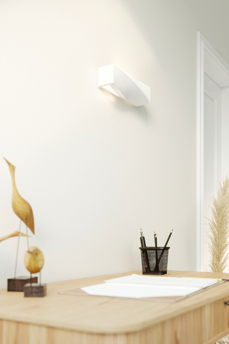 Kinkiet ceramiczny SIGMA MINI biały + 1x Żarówka LED E27 4000K Zimna 7,5W 650lm