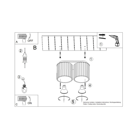 Plafon AURA 2 taupe GU10 + 2X Żarówka LED GU-10 3000K Ciepła 7W 510lm