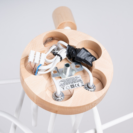 Żyrandol EMBER 5 biały + 5x Żarówka LED E27 4000K Zimna 7,5W 690lm