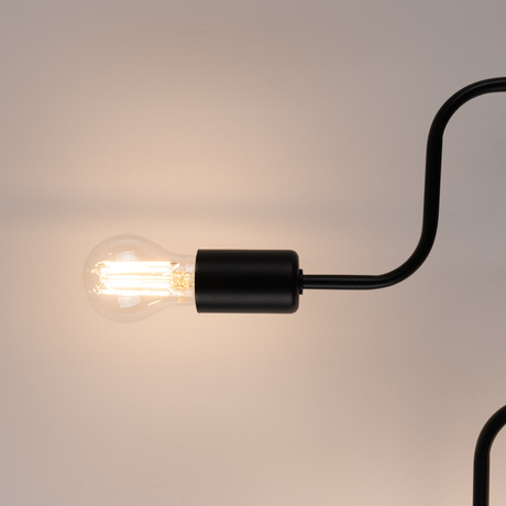 Żyrandol VECTOR 6 czarny + 6X Żarówka LED E27 3000K 7W 760lm