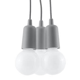 Lampa wisząca DIEGO 3 szara + 3x Żarówka LED E27 3000K Ciepła 7,5W 620lm