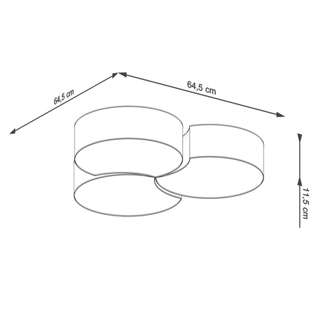 Plafon CIRCLE 3B biały + 6x Żarówka LED E27 4000K Zimna 7,5W 650lm