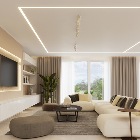 Plafon RING 6L beżowy + 6x Żarówka LED GU-10 3000K Ciepła 7W 510lm