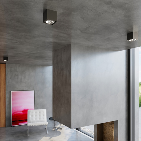 Plafon BLAKE czarny + 1x Żarówka LED GU10 AR111 4000K ZIMNA 10W 850lm