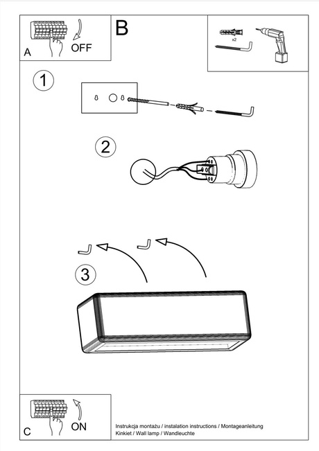 Kinkiet ceramiczny SUBANI biały + 1x Żarówka LED E27 4000K Zimna 7,5W 650lm