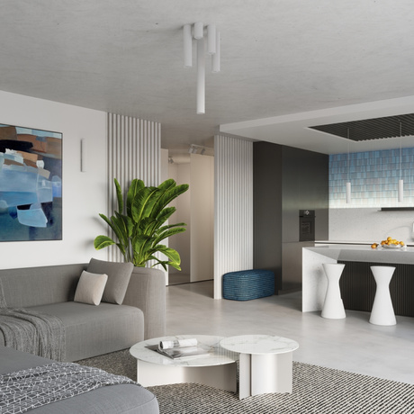 Plafon KARBON 20 biały +1x Żarówka LED GU-10 3000K Ciepła 7W 510lm