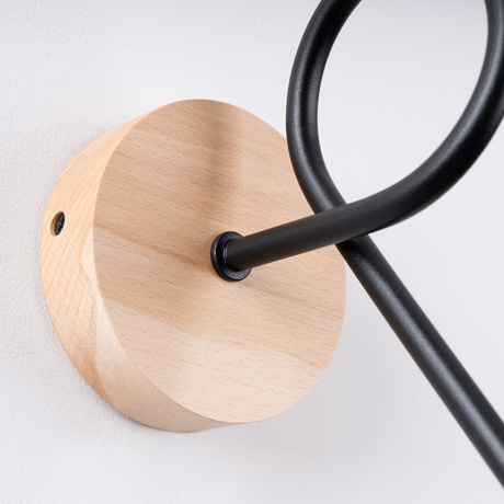 Kinkiet EMBER czarny + 1x Żarówka LED E27 3000K Ciepła 7,5W 620lm