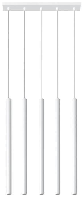 Lampa wisząca PASTELO 5 biały + 5x Żarówka LED G9 4000K Zimna 3W 204lm