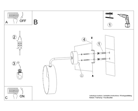 Kinkiet TITRAN 1 biały + 1x Żarówka LED E27 3000K Ciepła 7,5W 620lm