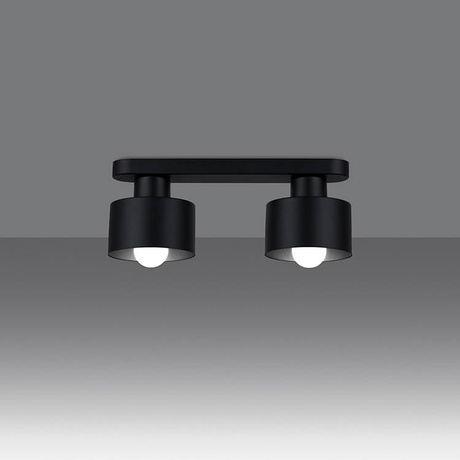 Plafon SAVAR 2 czarny + 2x Żarówka LED E27 3000K Ciepła 7,5W 620lm
