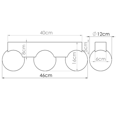 Plafon BULBO 3 naturalne drewno + 3x Żarówka LED G9 3000K Ciepła 4,5W 450lm